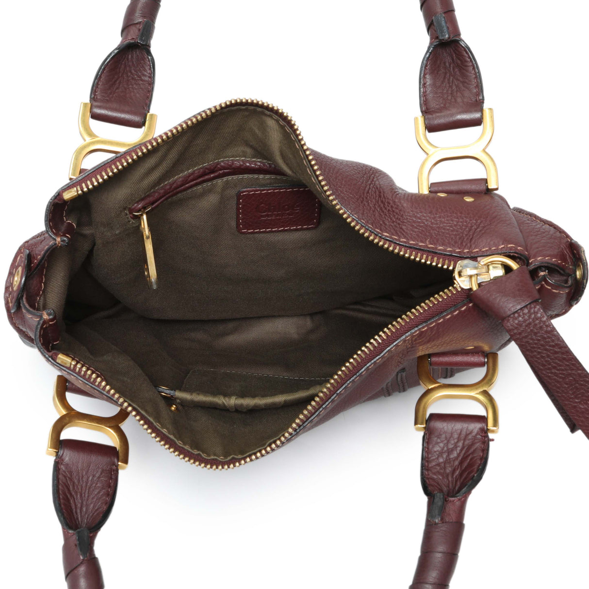 Chloe Burgandy Calfskin Medium Marcie Satchel Handbags Chloe