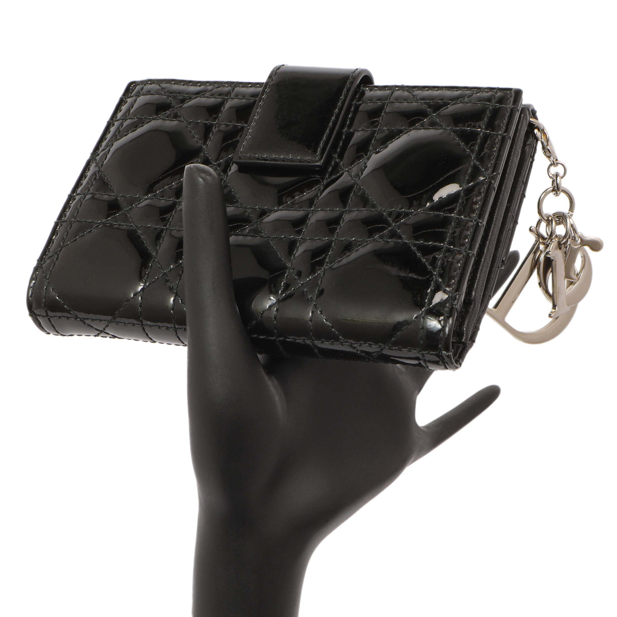 Christian Dior Black Patent Lady Dior Wallet Accessories Christian Dior