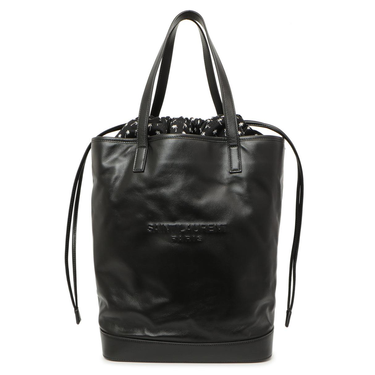 Saint Laurent Black Calfskin Debossed Teddy Shopping Bag Handbags Saint Laurent