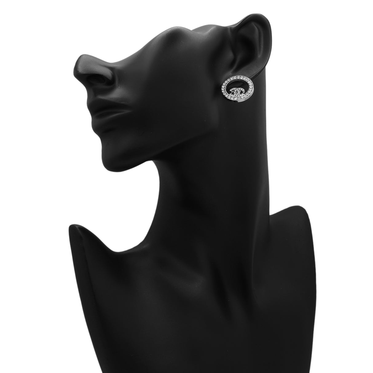 Chanel Crystal CC Round Earrings Designer Jewellery Chanel