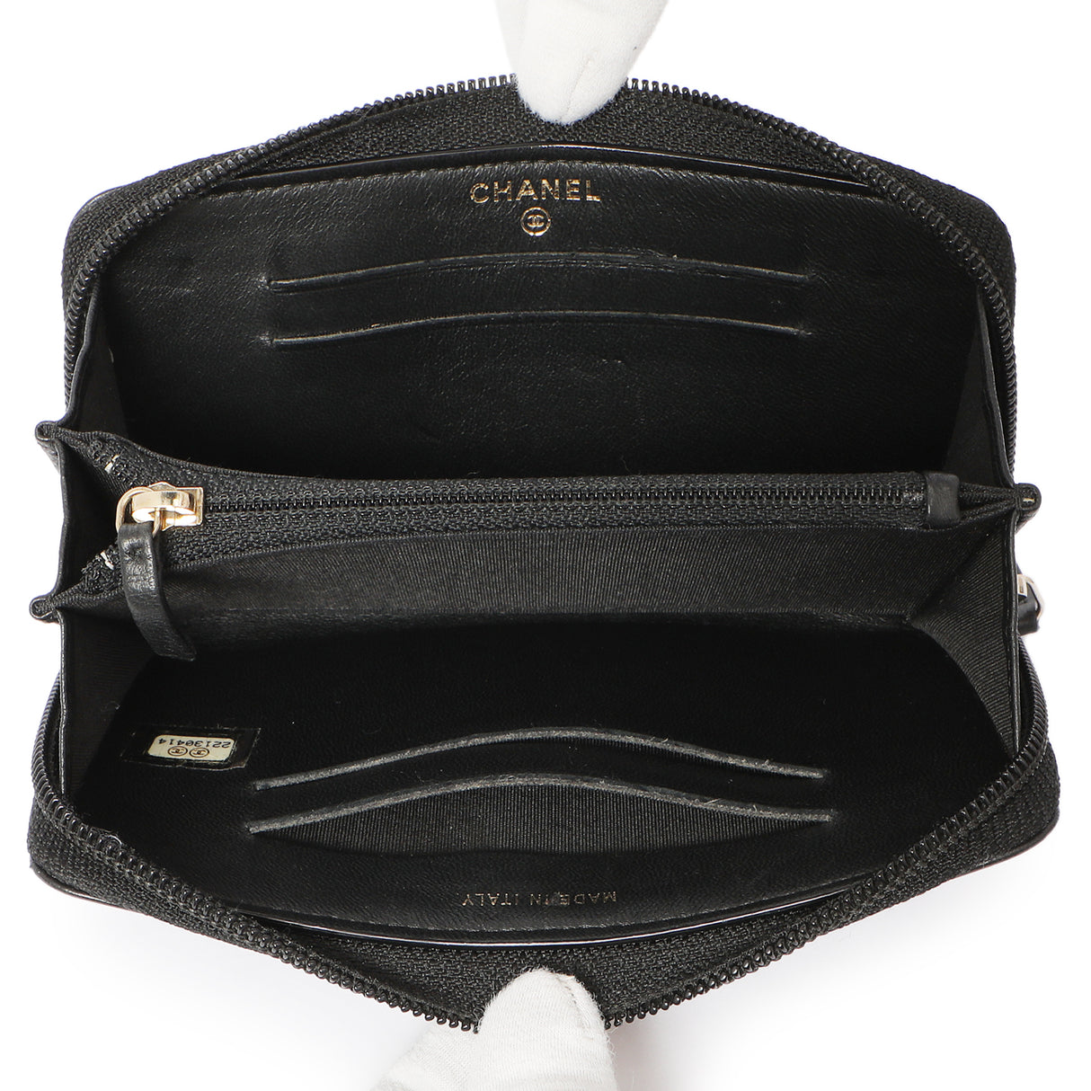 Chanel Black Quilted Lambskin Small Boy Zip Around Wallet Accessories Chanel