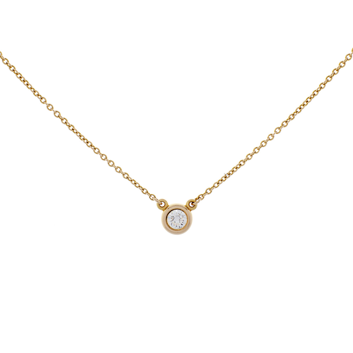 Tiffany & Co. 18K Yellow Gold 0.17 Carat Diamonds by the Yard Single Pendant Designer Jewellery Tiffany and Co