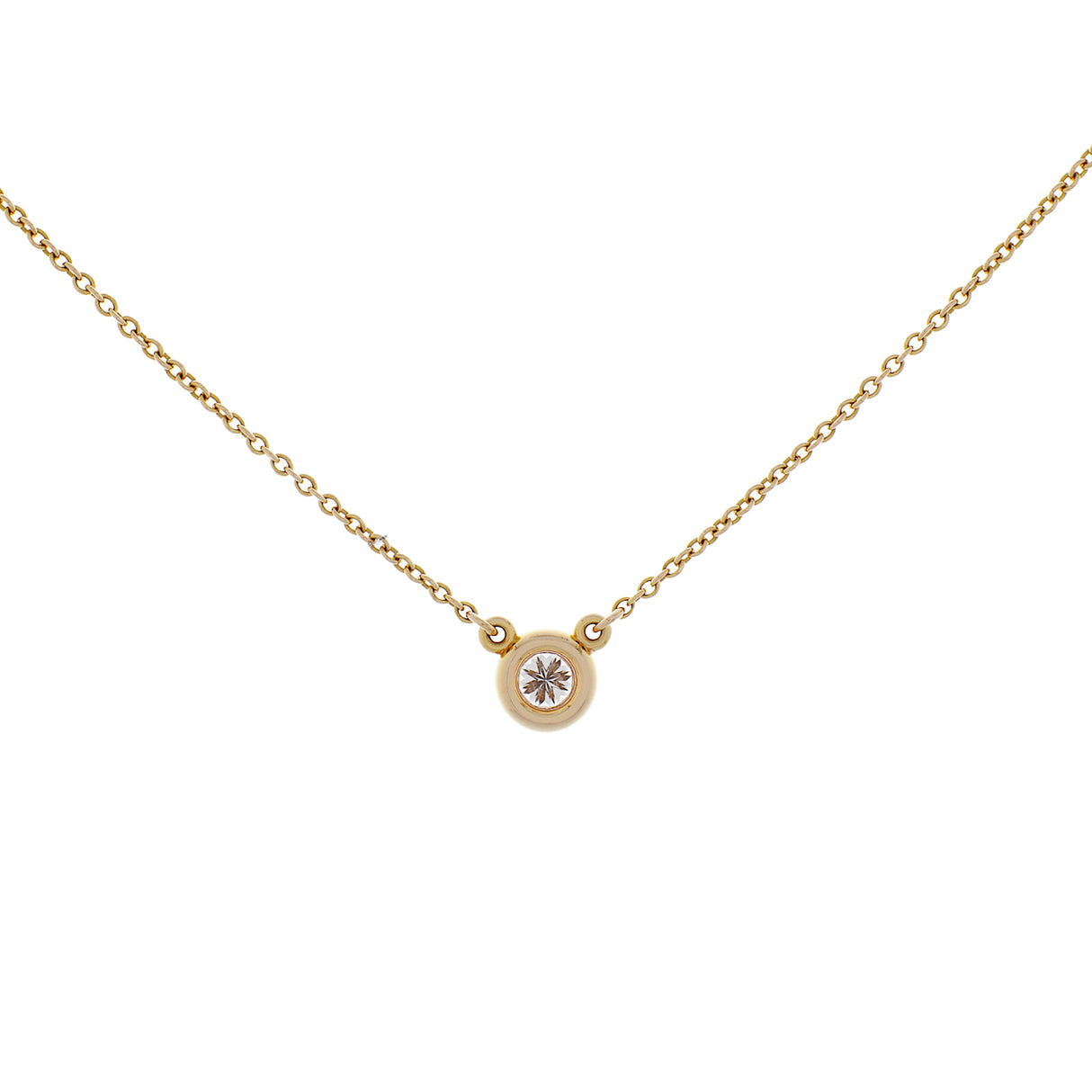 Tiffany & Co. 18K Yellow Gold 0.17 Carat Diamonds by the Yard Single Pendant Designer Jewellery Tiffany and Co