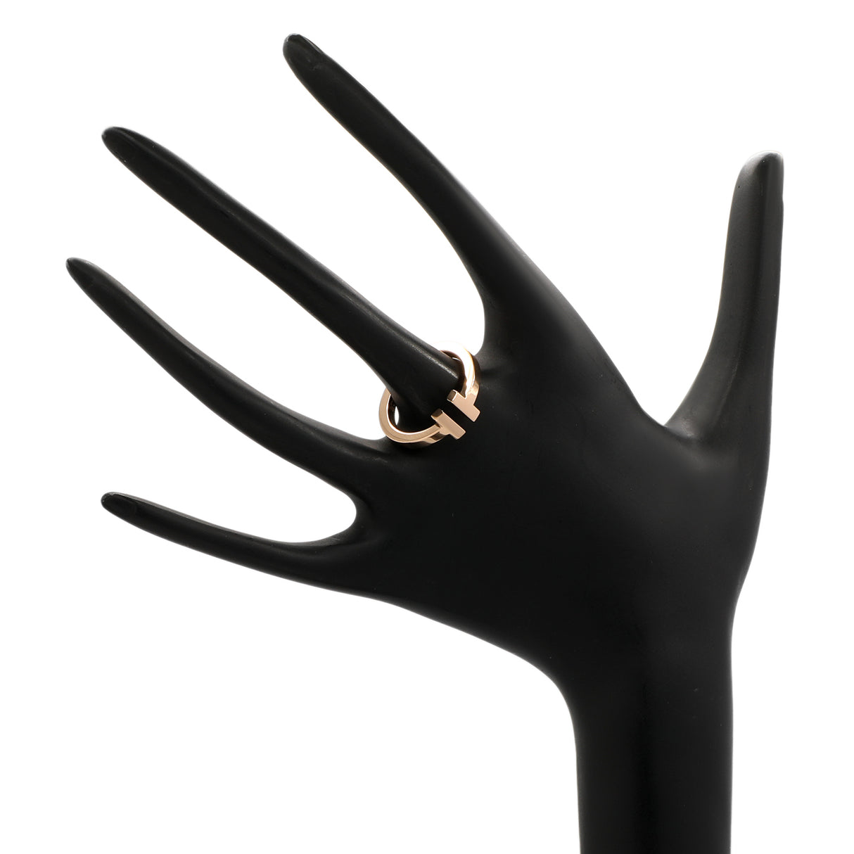 Tiffany & Co. 18K Rose Gold T Square Ring Designer Jewellery Tiffany and Co