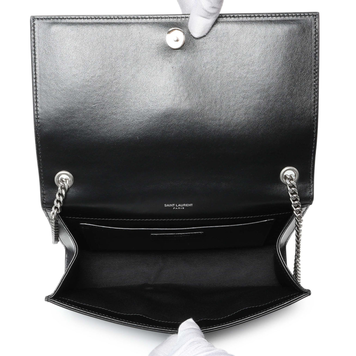 Saint Laurent Black Star Print Calfskin Medium Kate Satchel Handbags Saint Laurent