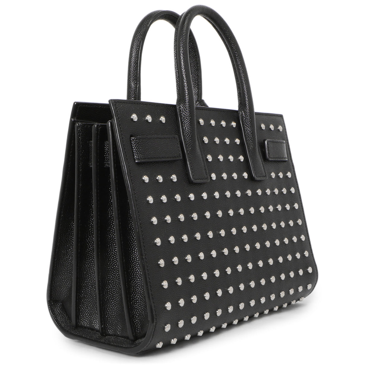 Saint Laurent Black Studded Calfskin Nano Sac De Jour Handbags Saint Laurent