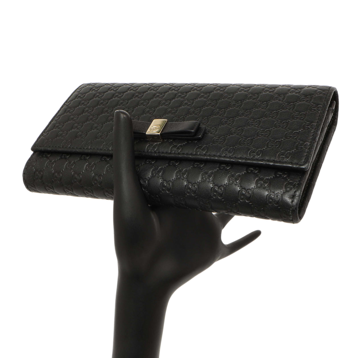 Gucci Black Microguccissima Bow Continental Wallet Accessories Gucci