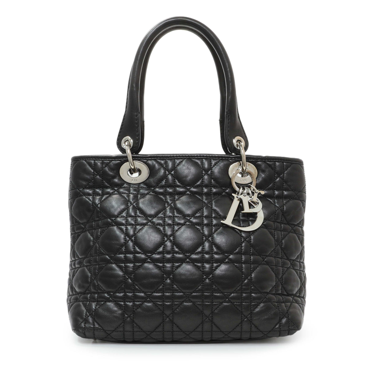 Christian Dior Black Lambskin Cannage Soft Lady Dior Handbags Christian Dior