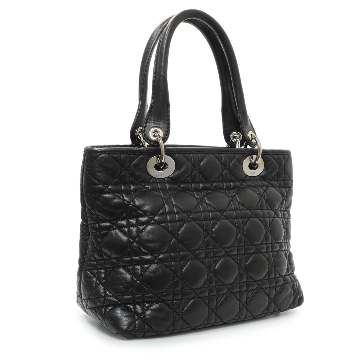 Christian Dior Black Lambskin Cannage Soft Lady Dior Handbags Christian Dior