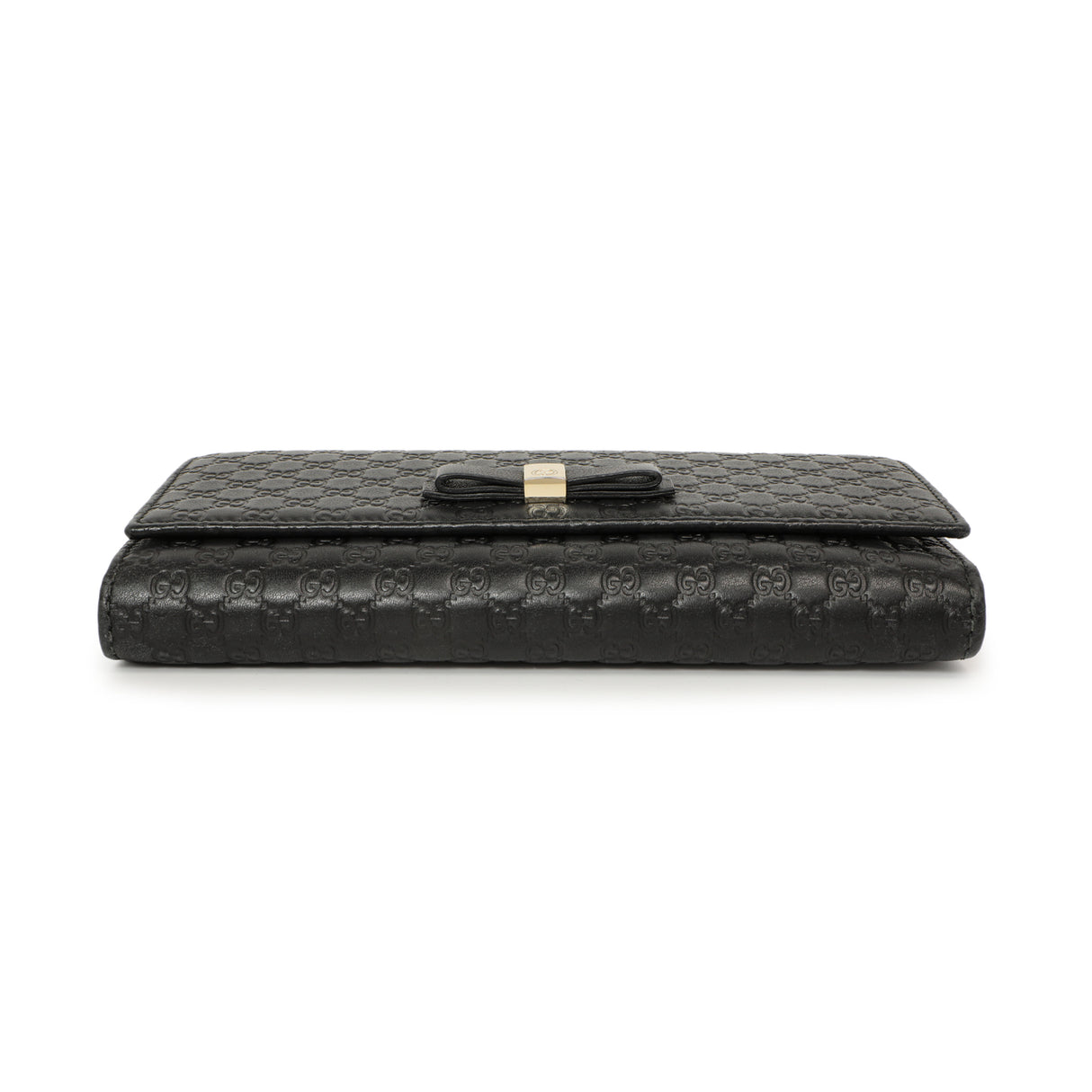 Gucci Black Microguccissima Bow Continental Wallet Accessories Gucci