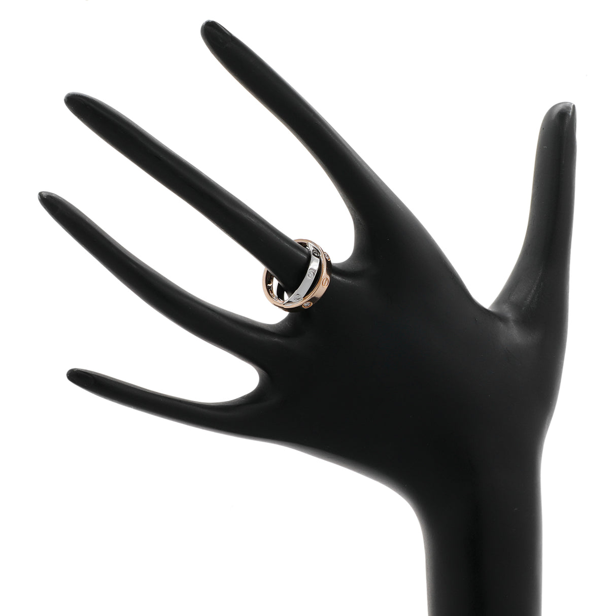 Cartier 18K Pink Gold White Gold 6 Diamond Love Ring Designer Jewellery Cartier