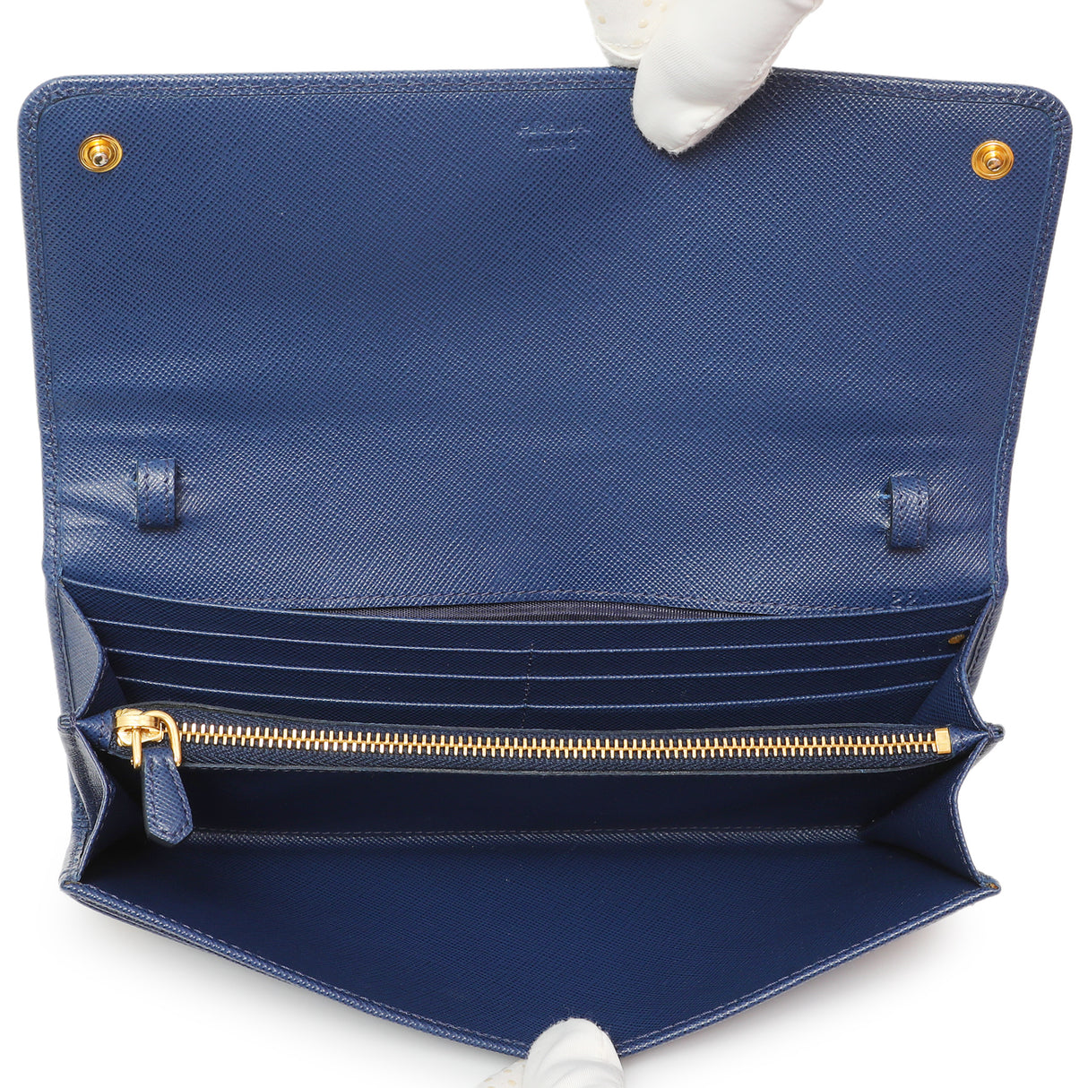 Prada Blue Saffiano Chain Wallet Handbags Prada