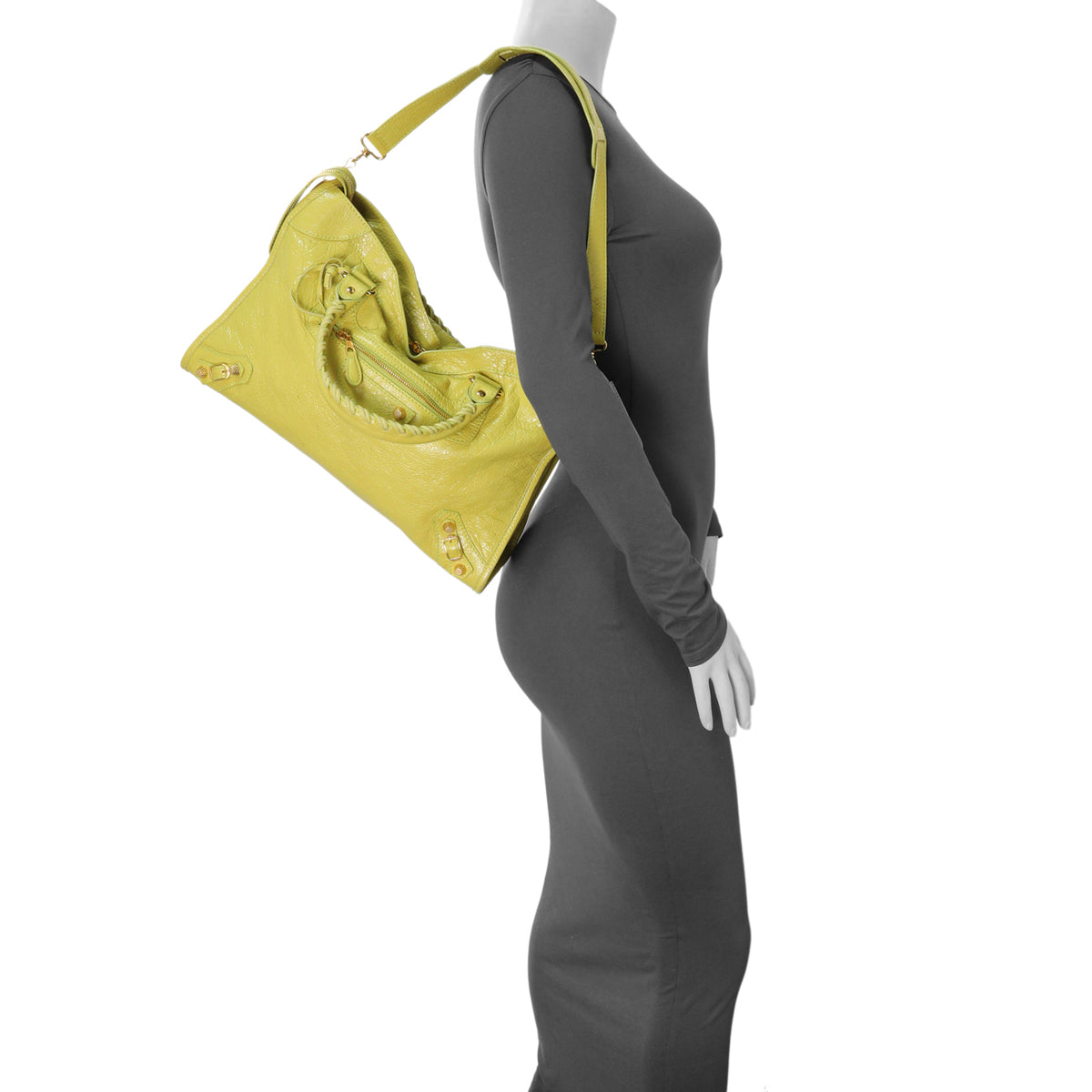 Balenciaga Lime Agneau Giant 12 Hardware City Handbags Balenciaga