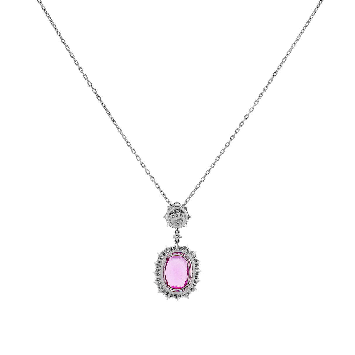18K White Gold 5.02 Carat Pink Sapphire Pendant Fine Jewellery Modaselle