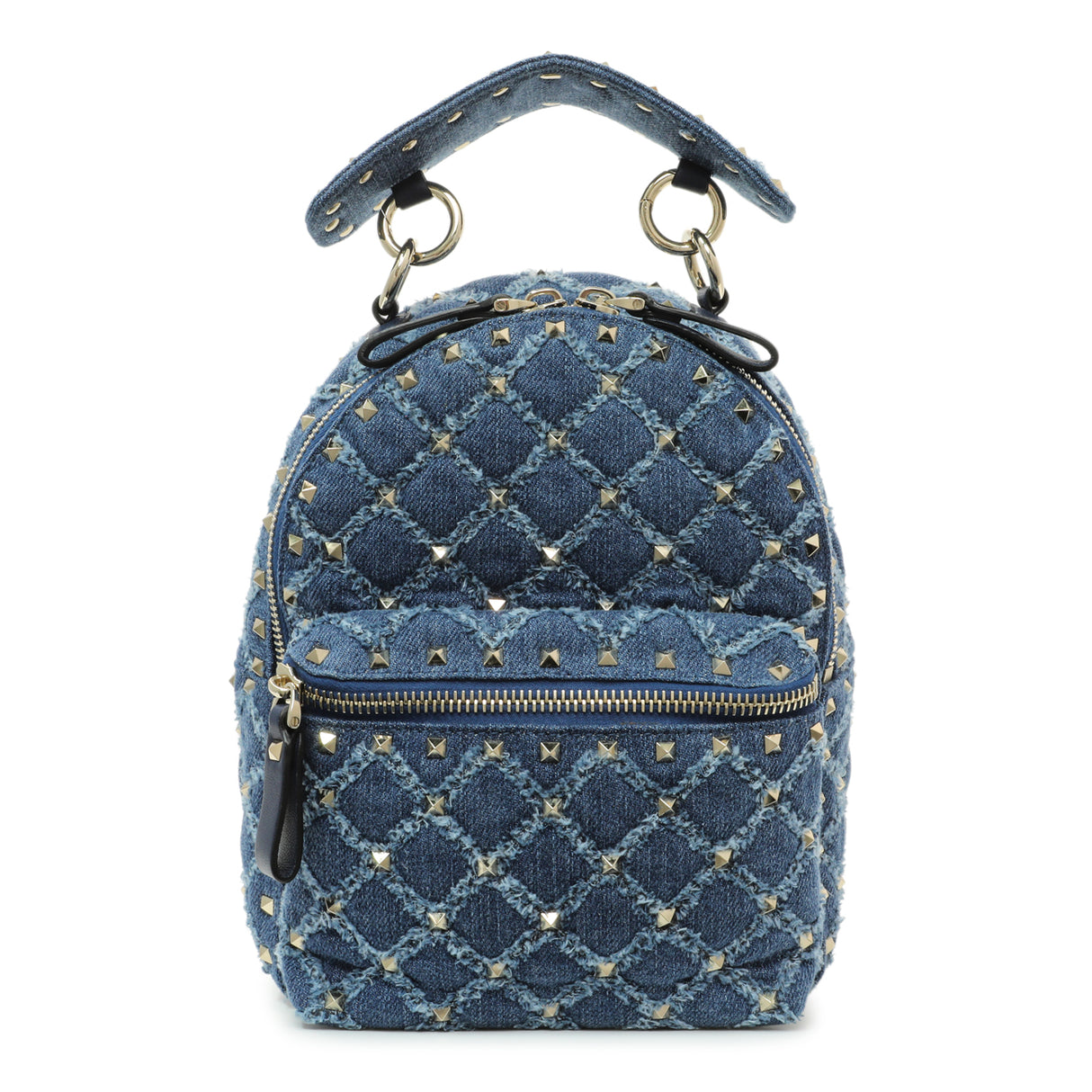 Valentino Blue Denim Mini Rockstud Spike Backpack Handbags Valentino
