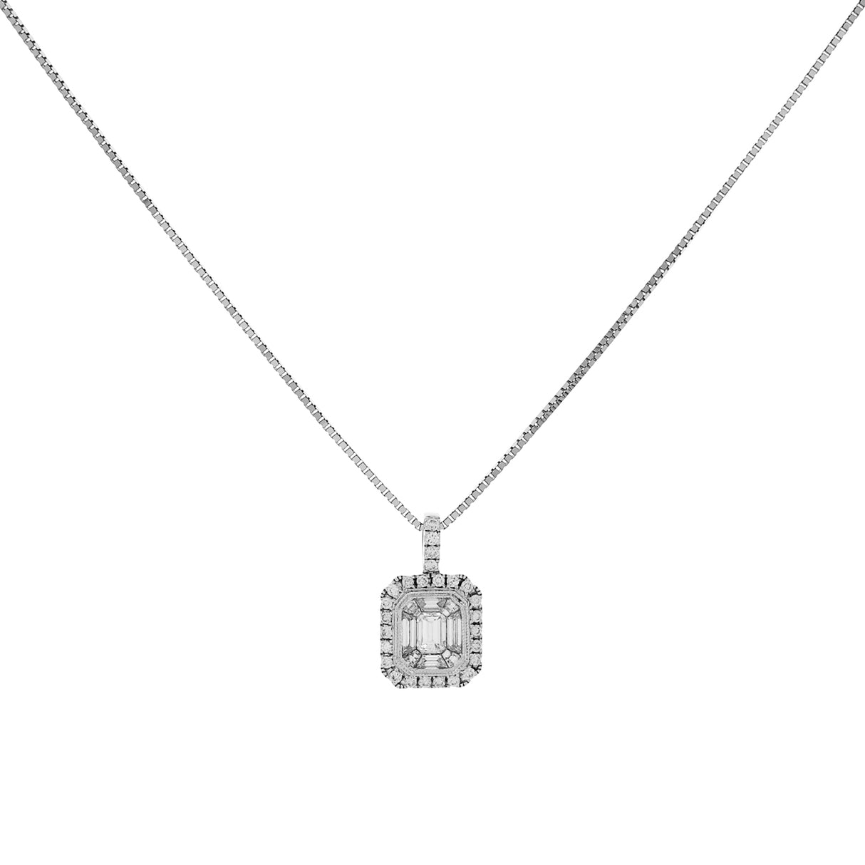 18K White Gold 0.87 Carat Diamond Pendant Fine Jewellery Modaselle