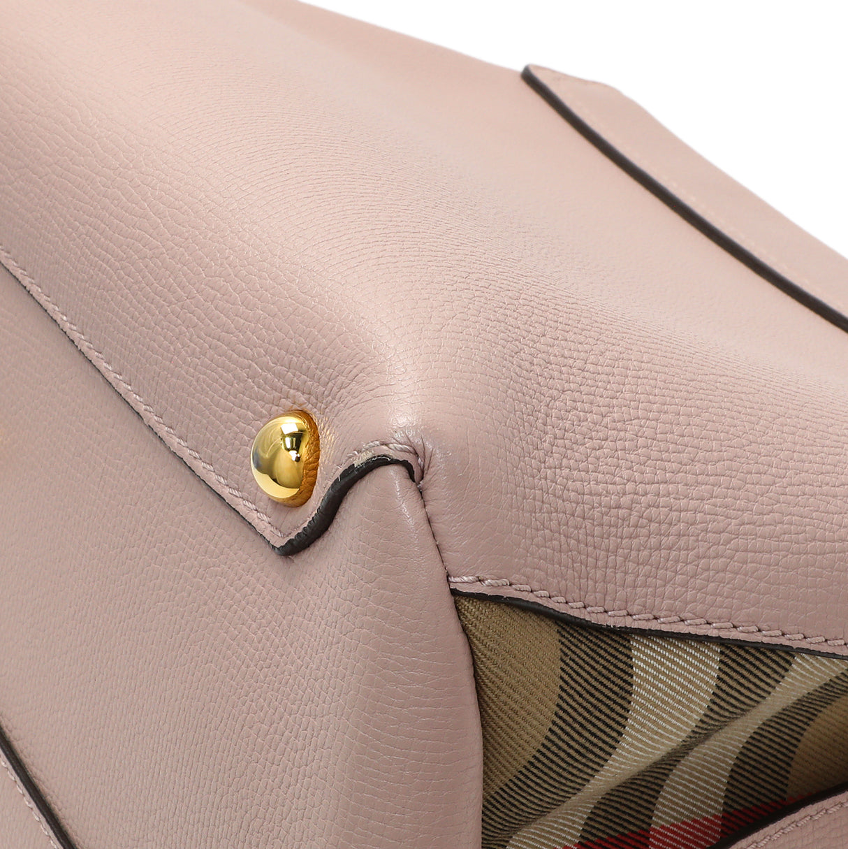 Burberry Pale Orchid Derby Calfskin House Check Medium Camberley Handbags Burberry