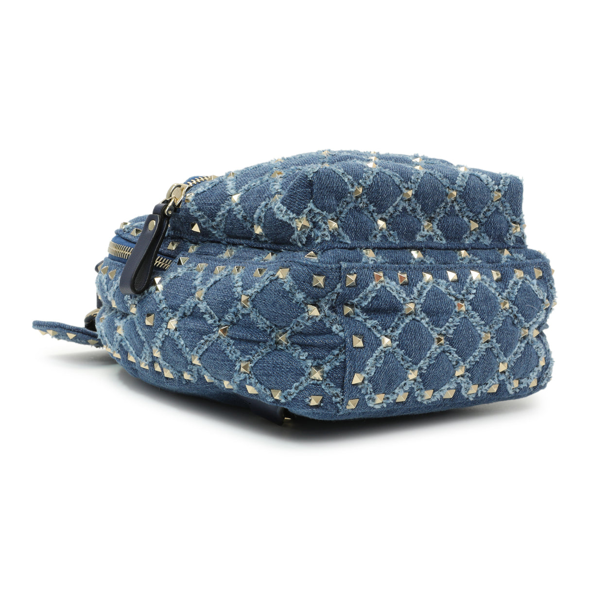 Valentino Blue Denim Mini Rockstud Spike Backpack Handbags Valentino