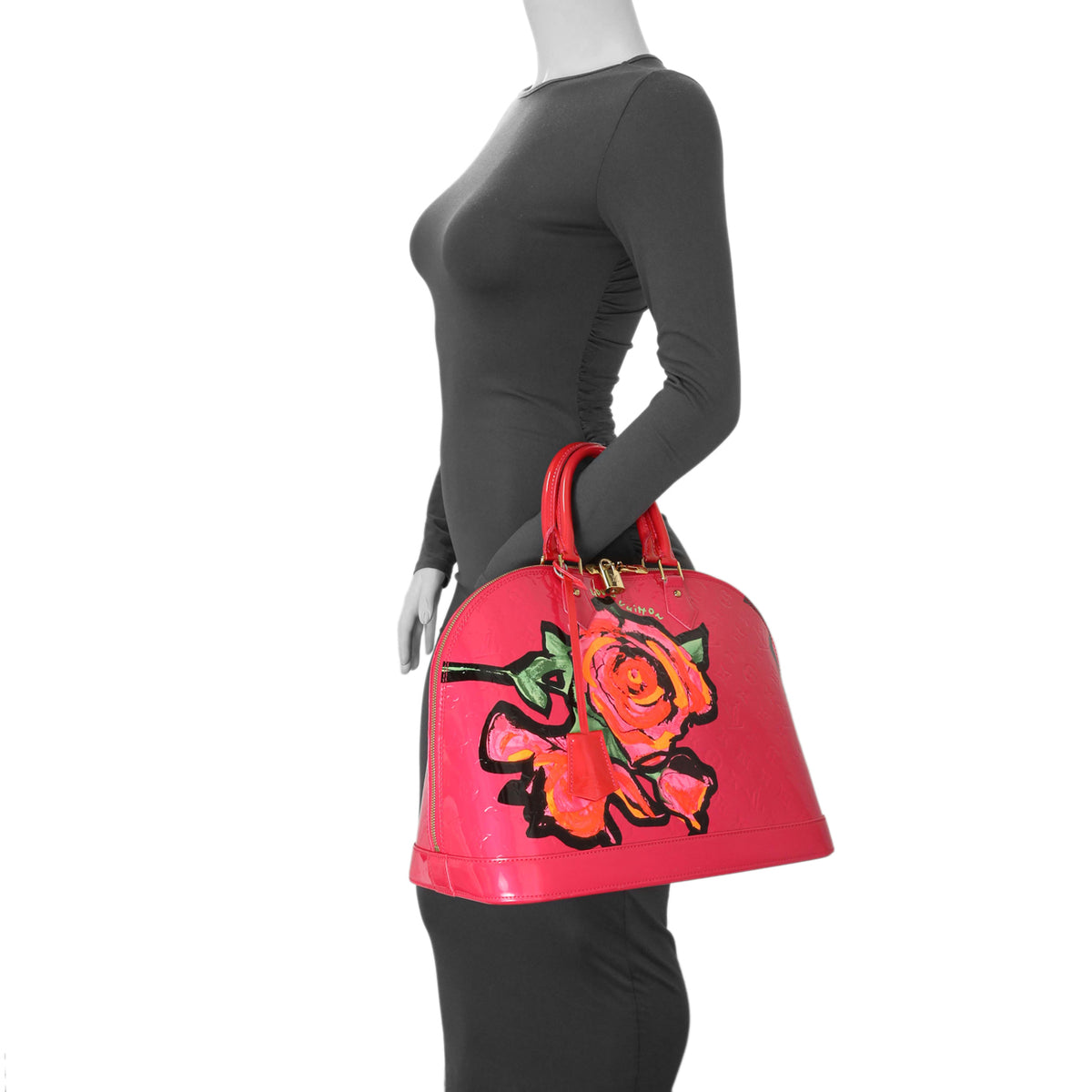 Louis Vuitton Rose Pop Vernis Roses Alma GM Handbags Louis Vuitton
