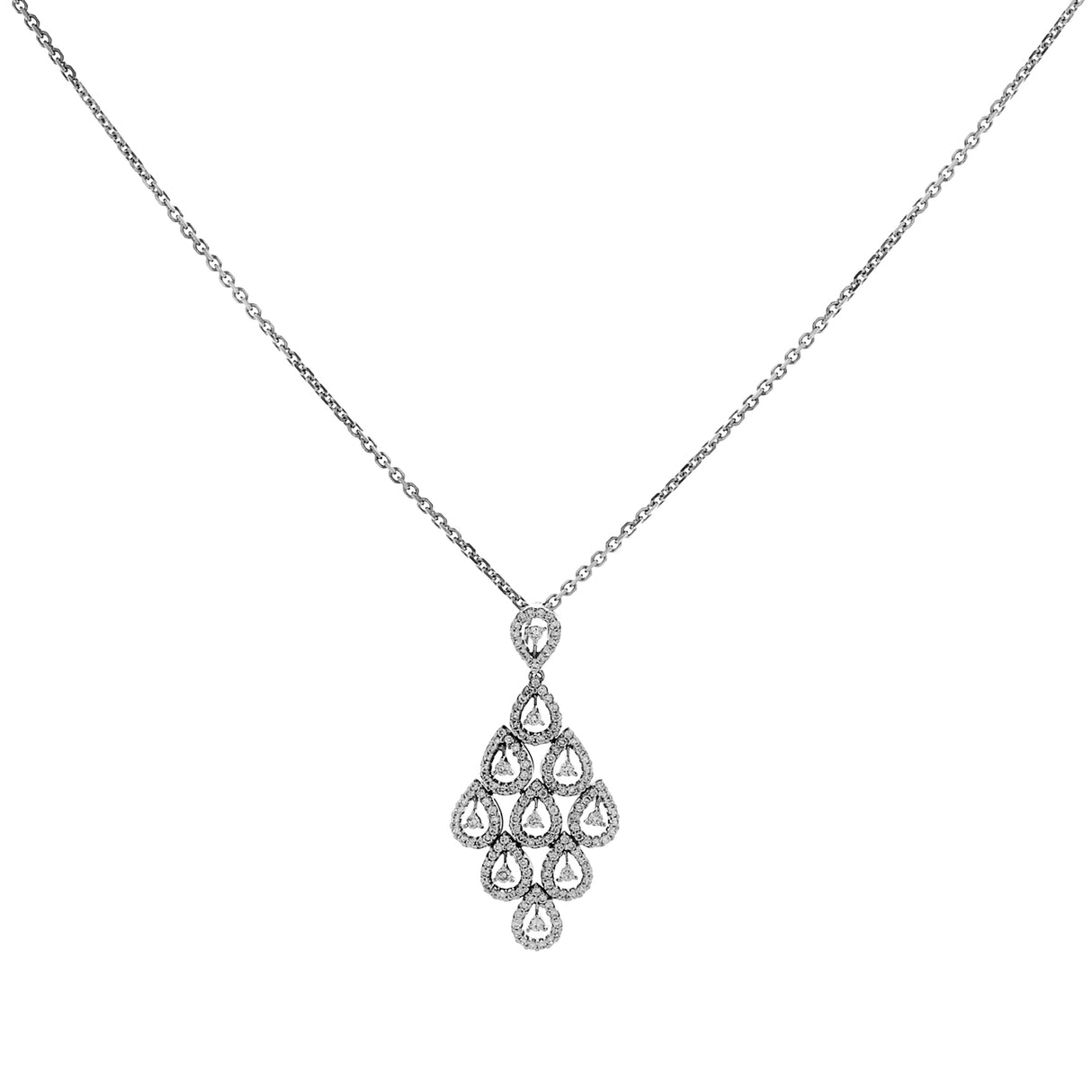 18K White Gold 0.95 Carat Diamond Pendant Fine Jewellery Modaselle