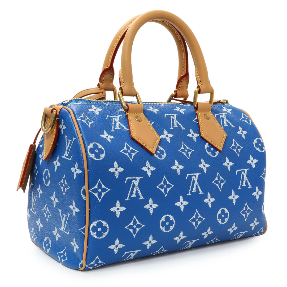 Louis Vuitton Blue Soft Calfskin Monogram Speedy P9 Bandouliere 25 Handbags Louis Vuitton