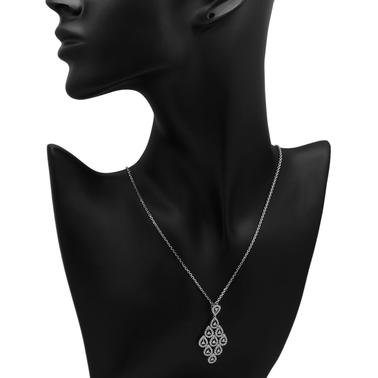18K White Gold 0.95 Carat Diamond Pendant Fine Jewellery Modaselle