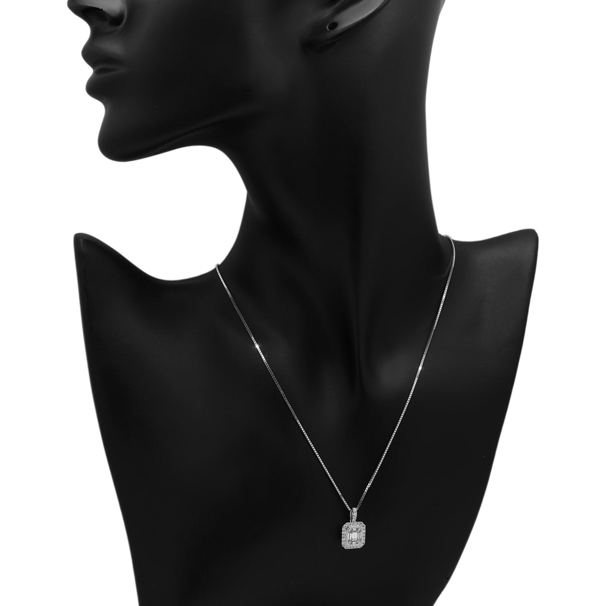 18K White Gold 0.87 Carat Diamond Pendant Fine Jewellery Modaselle