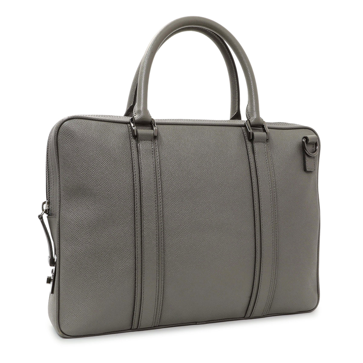 Burberry Grey Grainy Calfskin Newburg Briefcase Handbags Burberry