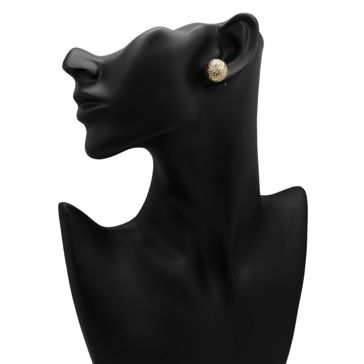 18K Yellow Gold Diamond Cut Ball Stud Earrings Fine Jewellery Modaselle