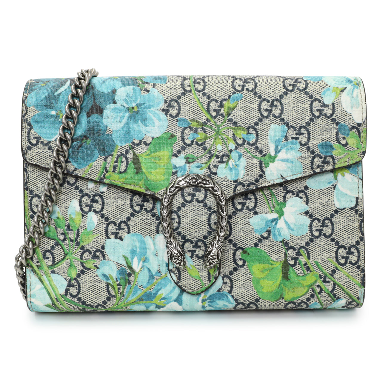 Gucci GG Supreme Monogram Blooms Mini Dionysus Chain Wallet Gucci GG Supreme Monogram Blooms Mini Dionysus Chain Wallet