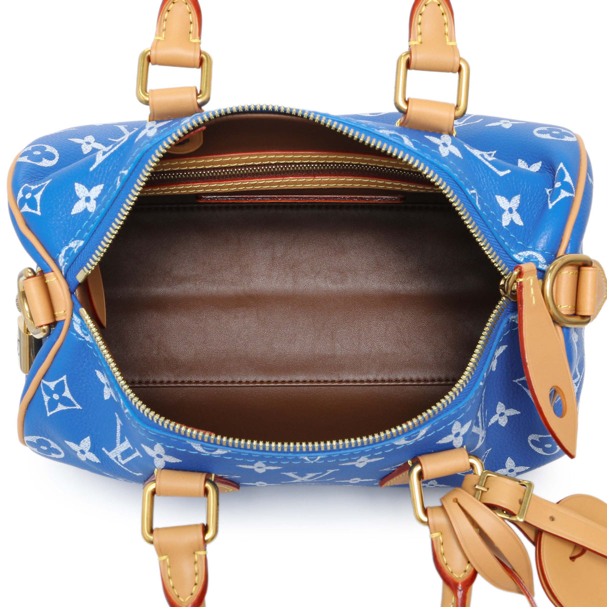 Louis Vuitton Blue Soft Calfskin Monogram Speedy P9 Bandouliere 25 Handbags Louis Vuitton