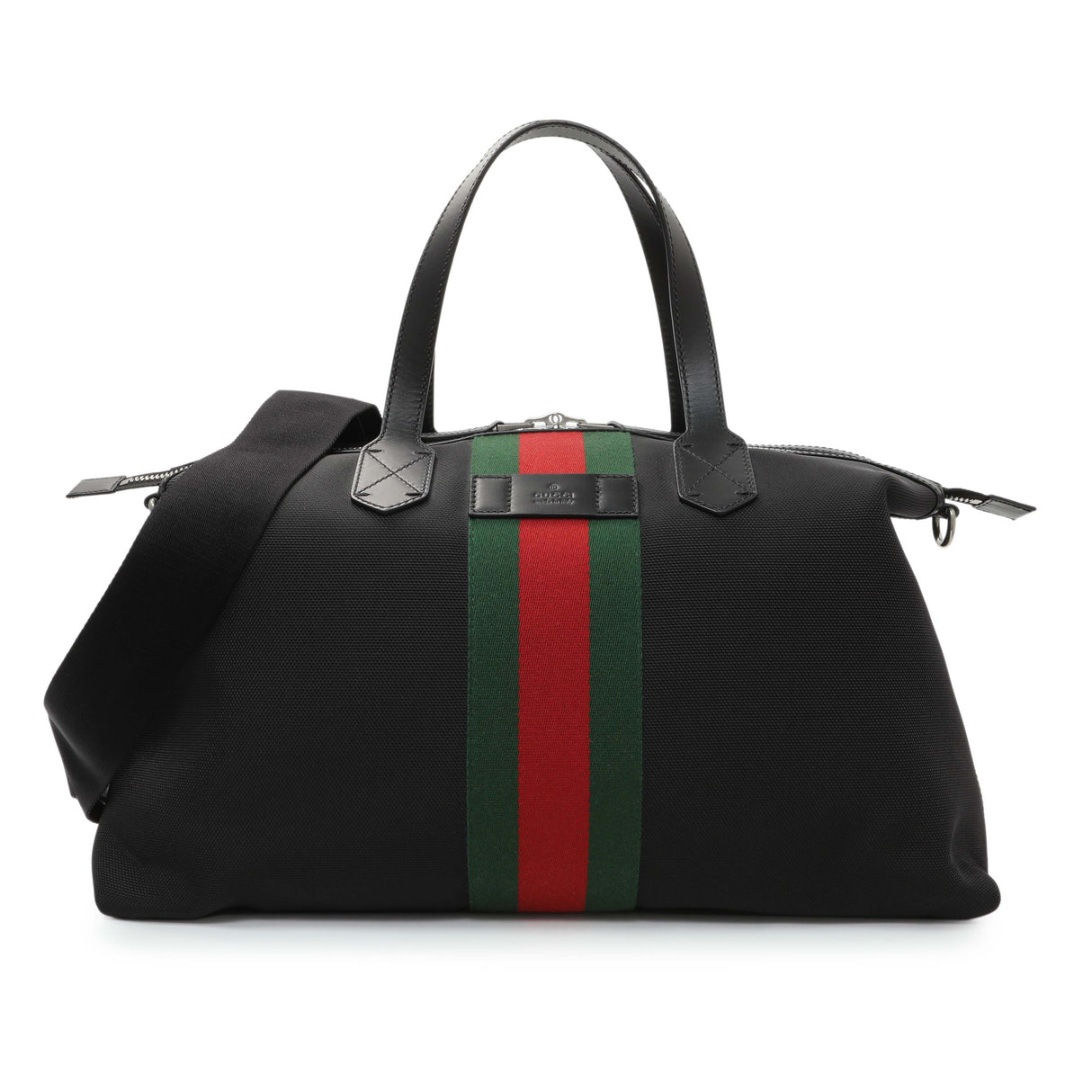 Gucci Black Techno Canvas Web Duffle Handbags Gucci