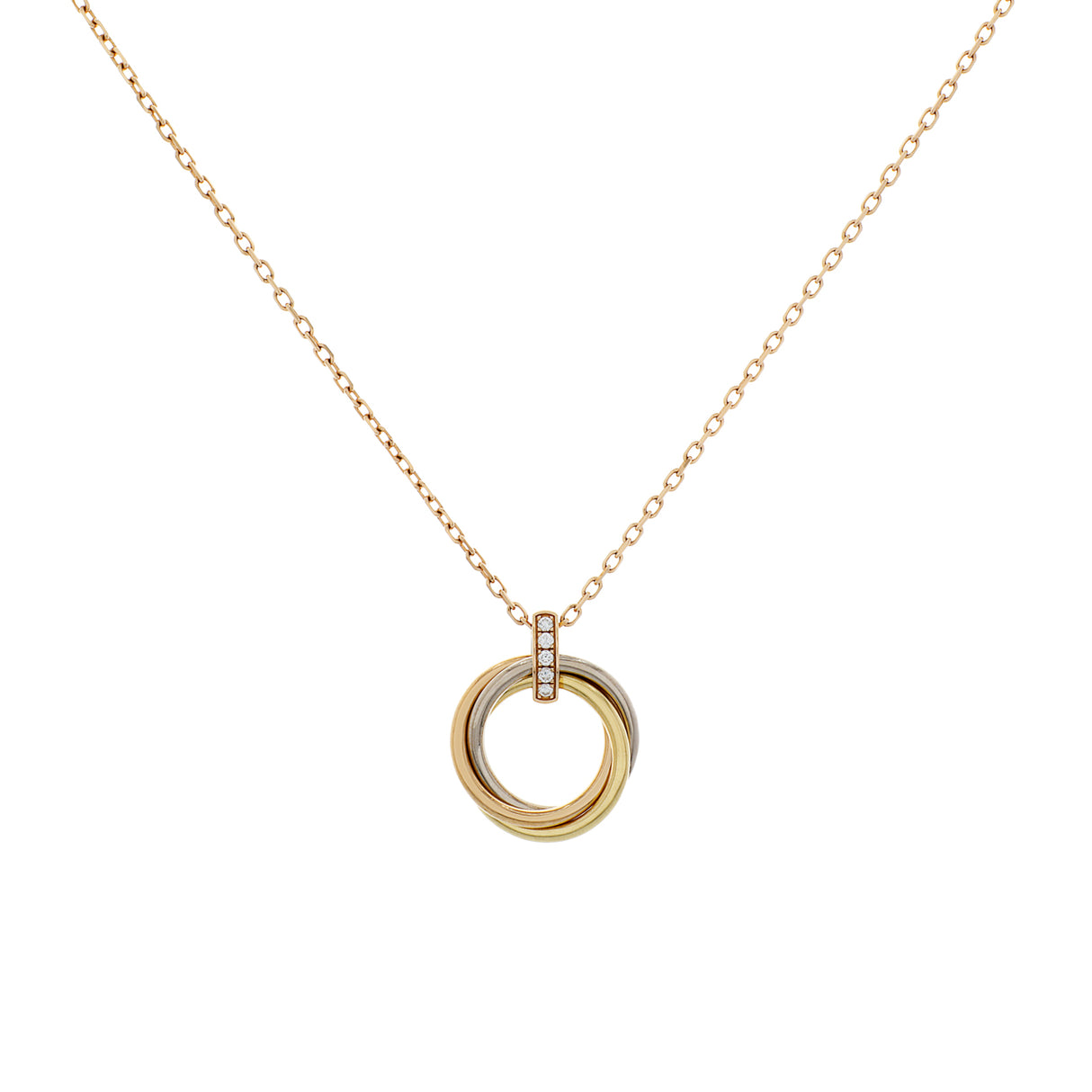 Cartier 18K Diamond Trinity Pendant Necklace Designer Jewellery Cartier