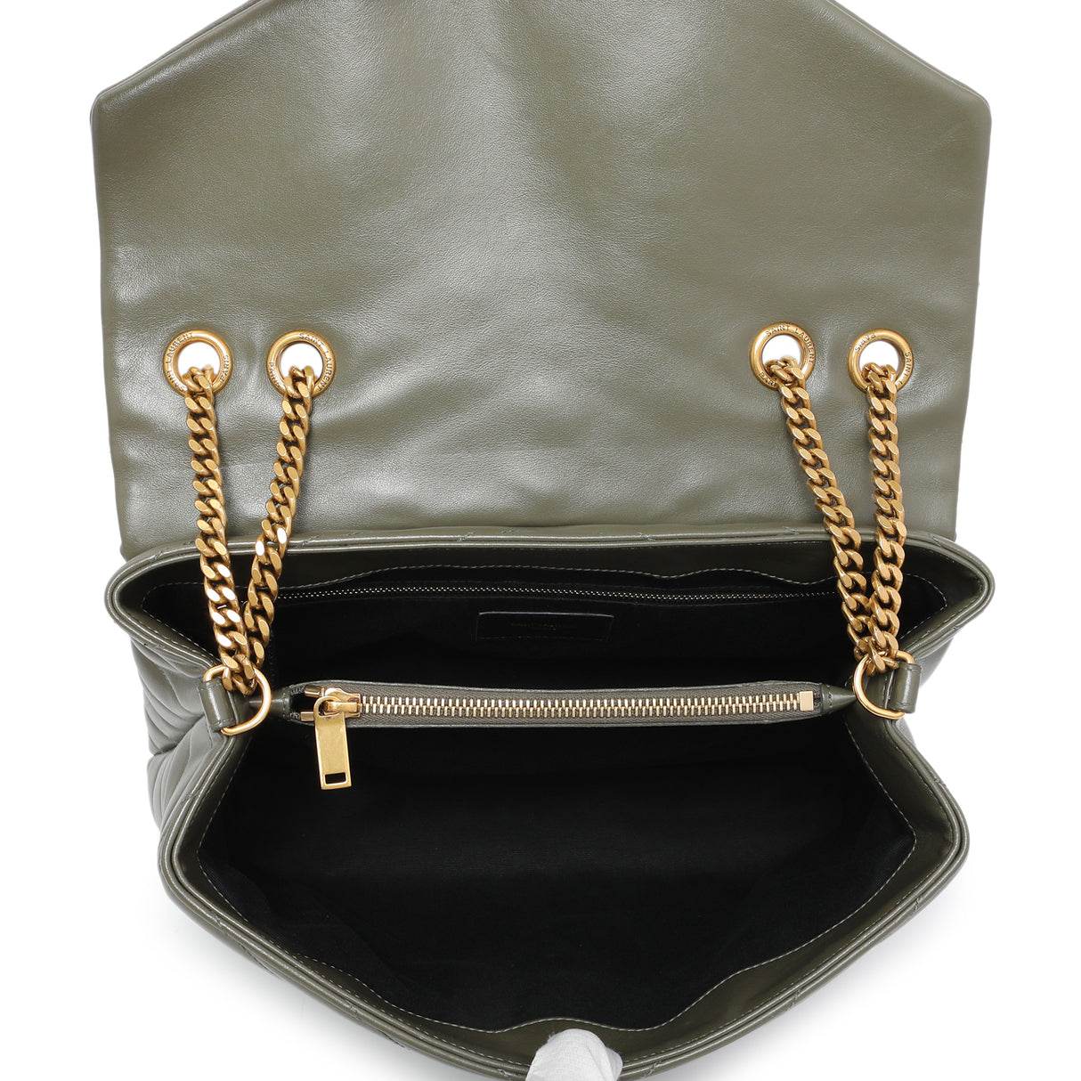 Saint Laurent Calfskin Y Quilted Monogram Medium Loulou Chain Satchel Handbags Saint Laurent