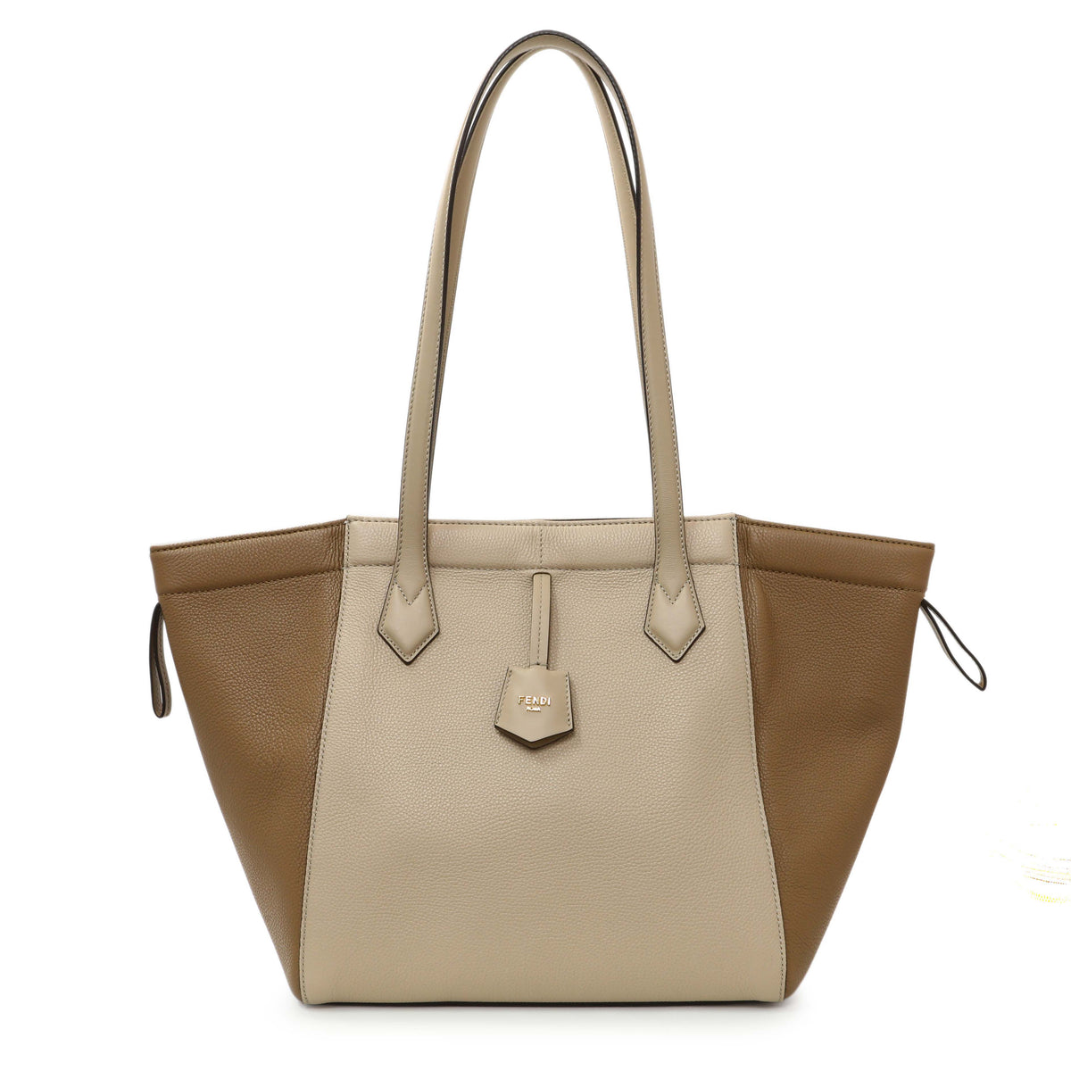 Fendi Beige Two-tone Calfskin Meidum Origami Handbags Fendi