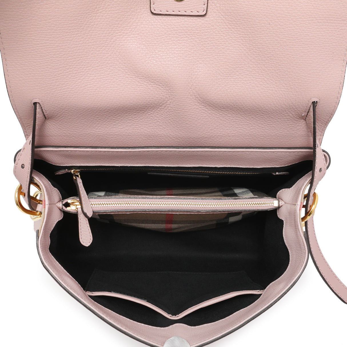 Burberry Pale Orchid Derby Calfskin House Check Medium Camberley Handbags Burberry