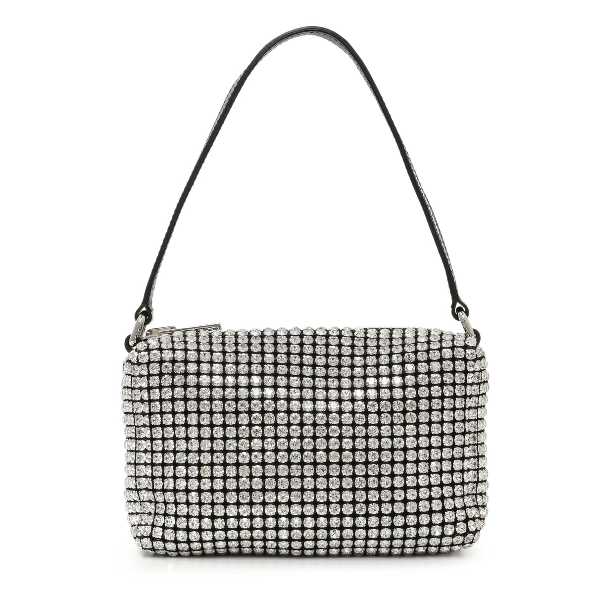 Alexander Wang Black Silver Mesh Crystal Rhinestone Mini Heiress Pouch Handbags Alexander Wang