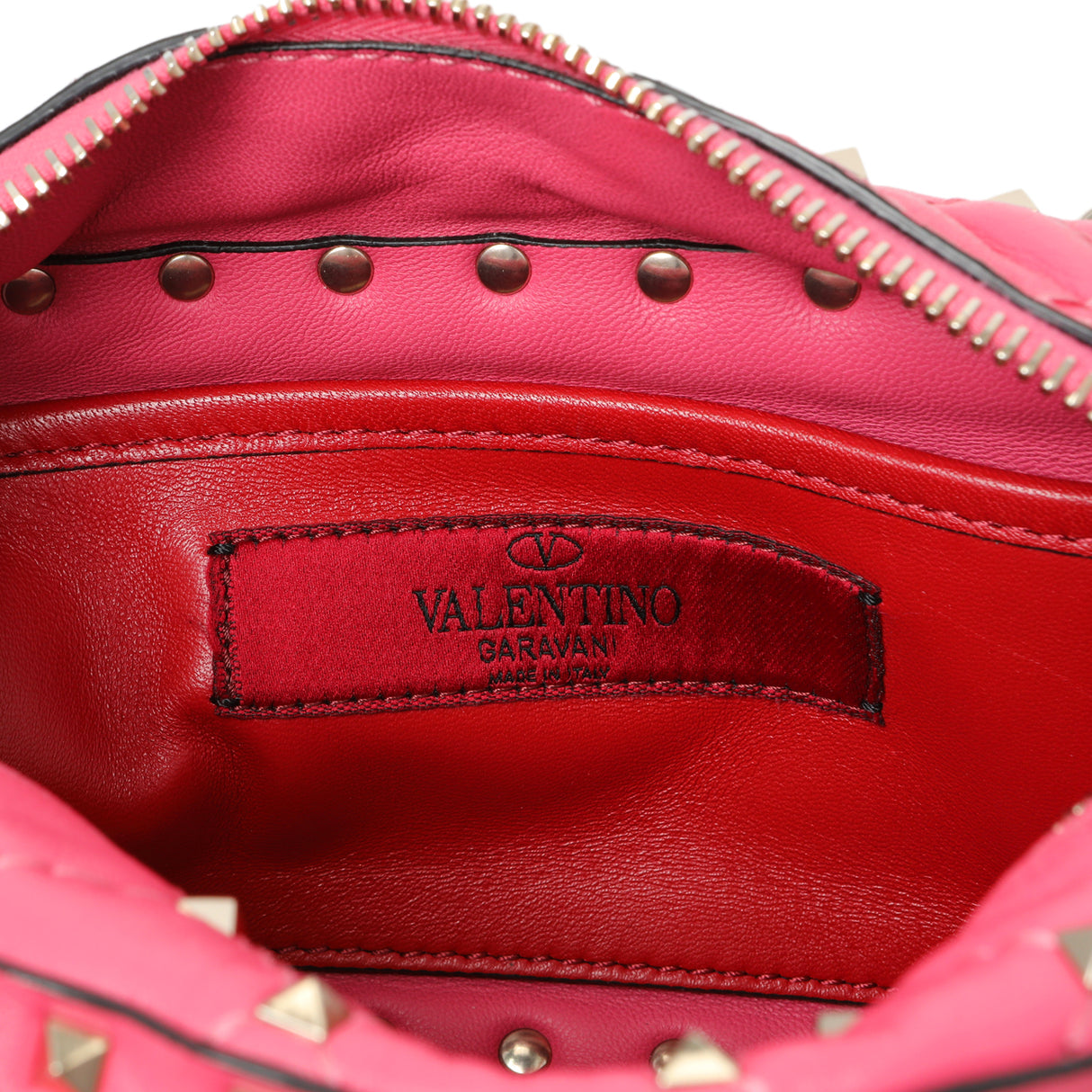 Valentino Pink Nappa Rockstud Spike Camera Bag Handbags Valentino