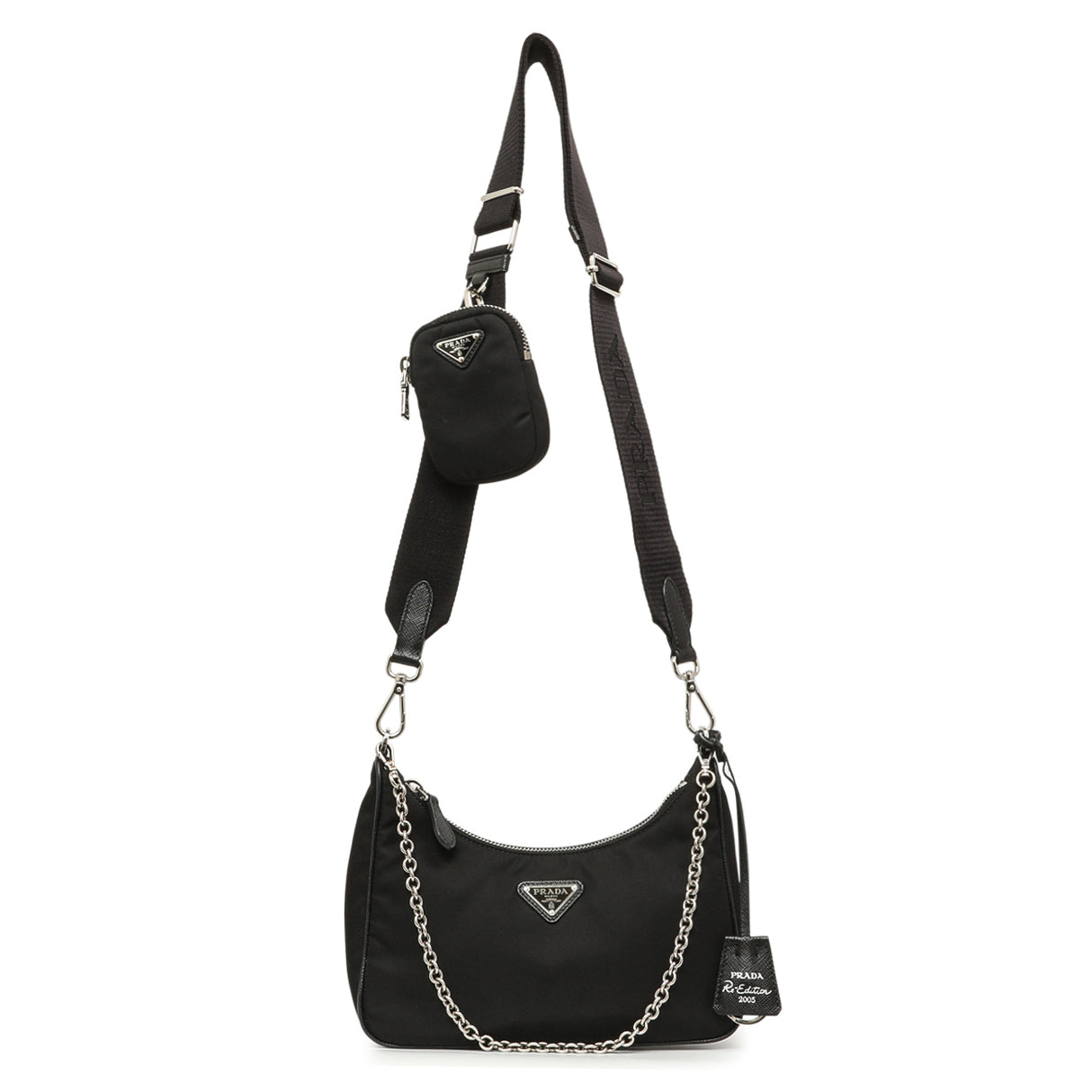 Prada Black Nylon Re-Edition 2005 Shoulder Bag Handbags Prada
