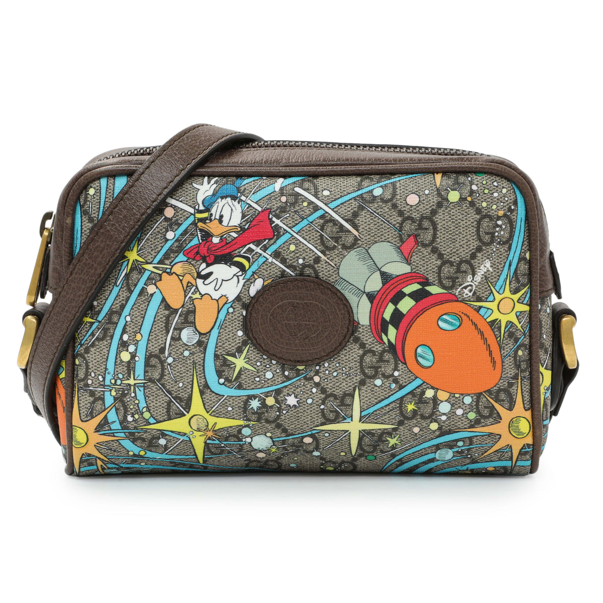 Gucci X Disney GG Supreme Monogram Donald Duck Interlocking G Shoulder Bag Handbags Gucci