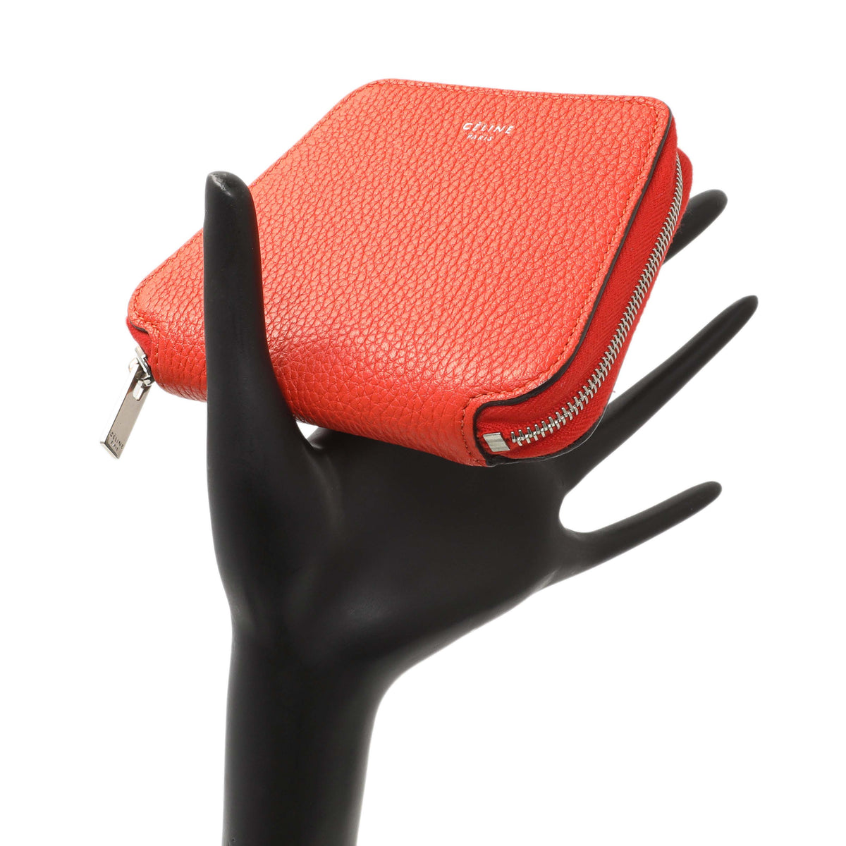 Celine Orange Calfskin Coin Wallet Accessories Celine
