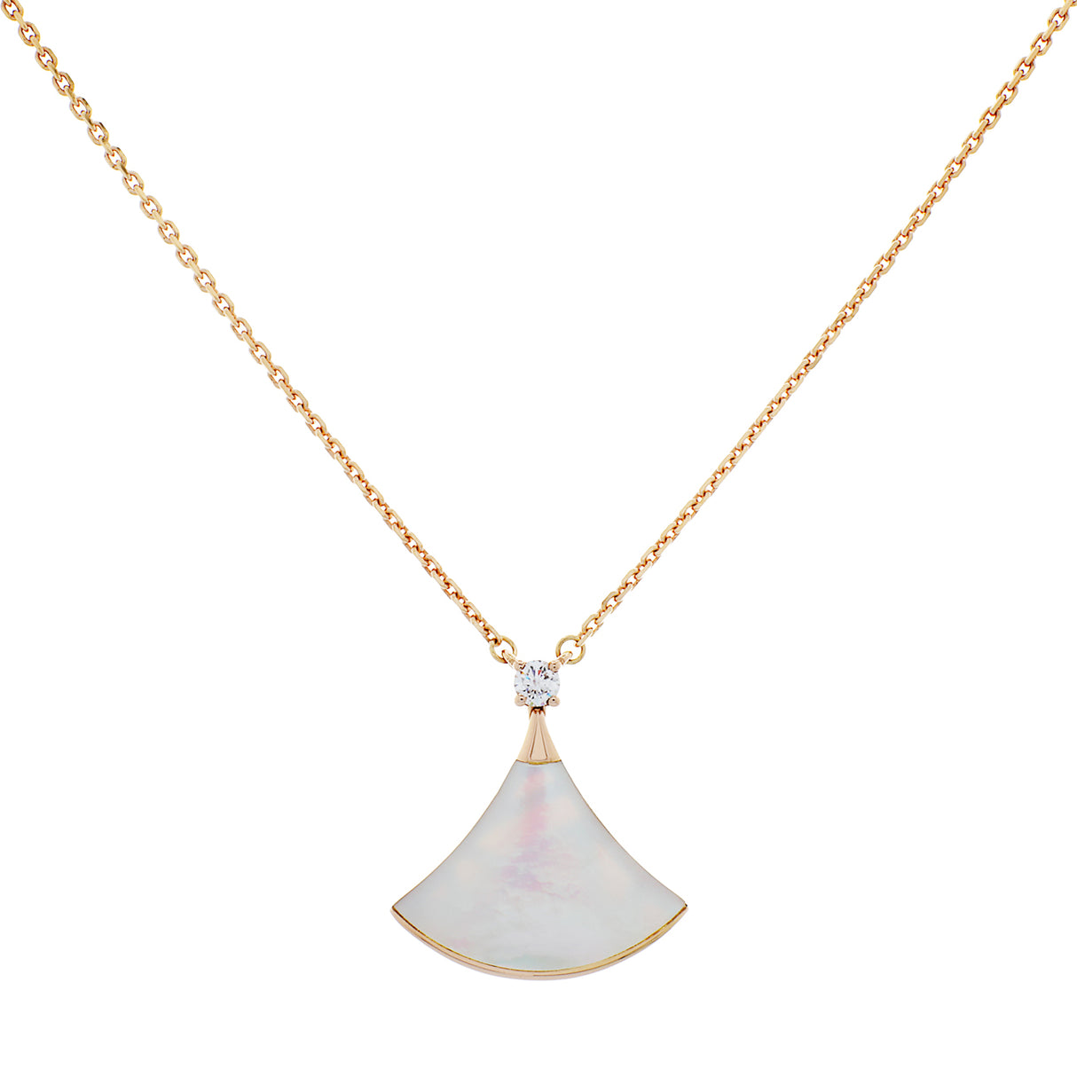 Bulgari 18K Rose Gold Mother of Pearl Divas' Dream Pendant Designer Jewellery Bulgari