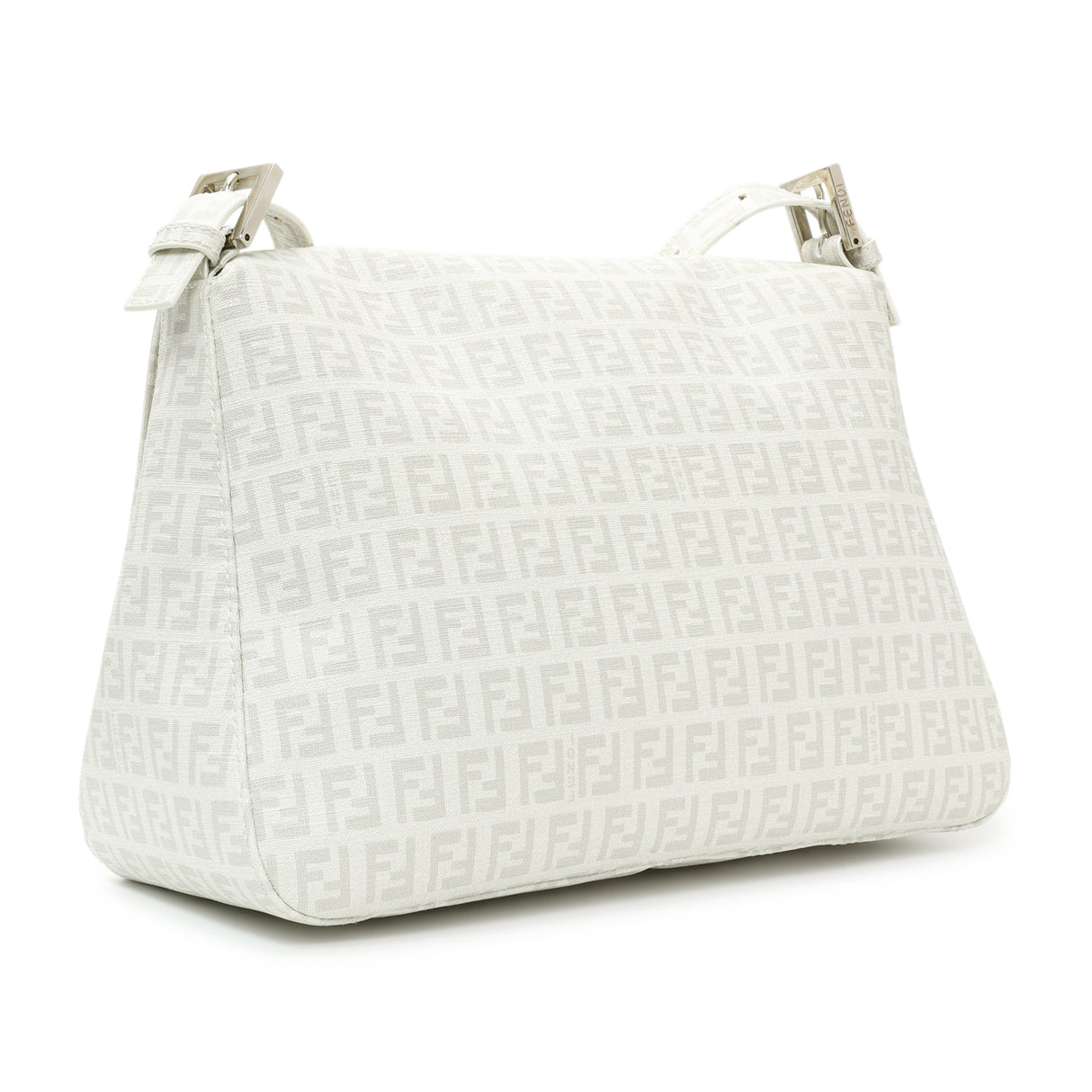 Fendi White Zucchino Mama Baguette Handbags Fendi