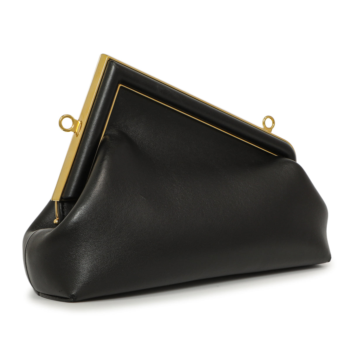 Fendi Black Shiny Nappa Small Fendi First Handbags Fendi