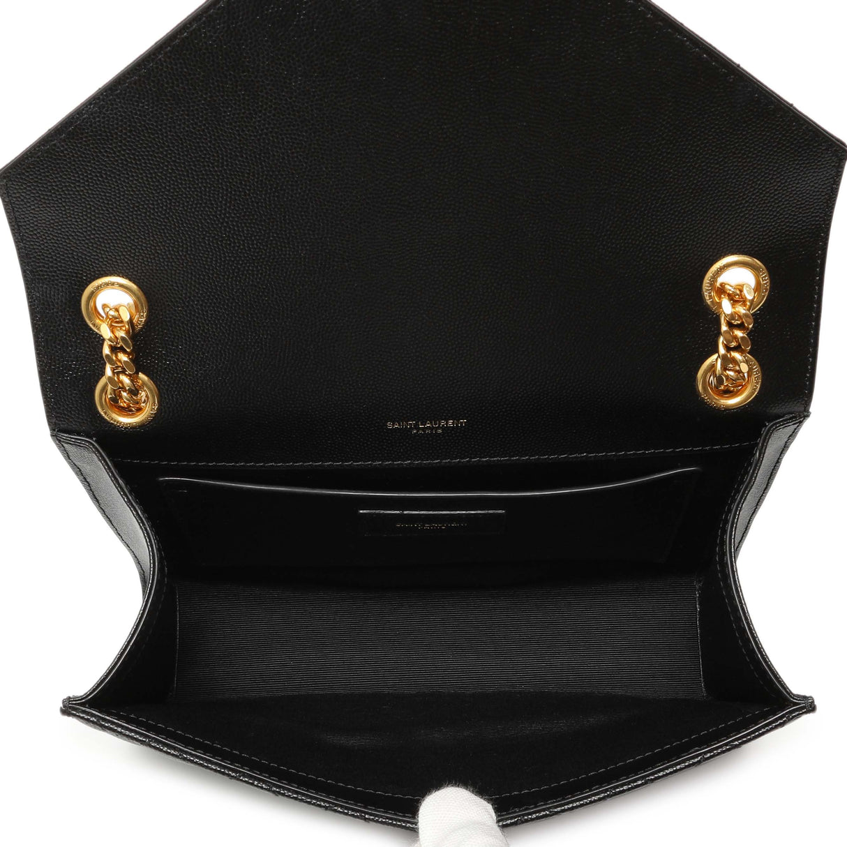 Saint Laurent Black Grain De Poudre Matelasse Chevron Medium Triquilt Monogram Satchel Handbags Saint Laurent