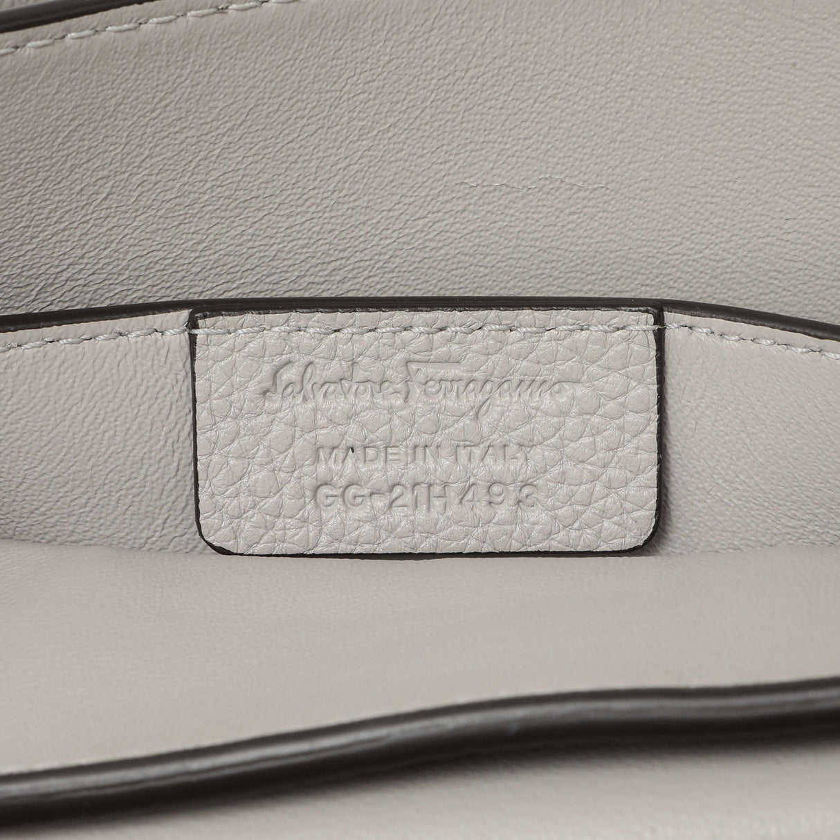 Salvatore Ferragamo Grey Calfskin Small Margot Top Handle Handbags Salvatore Ferragamo