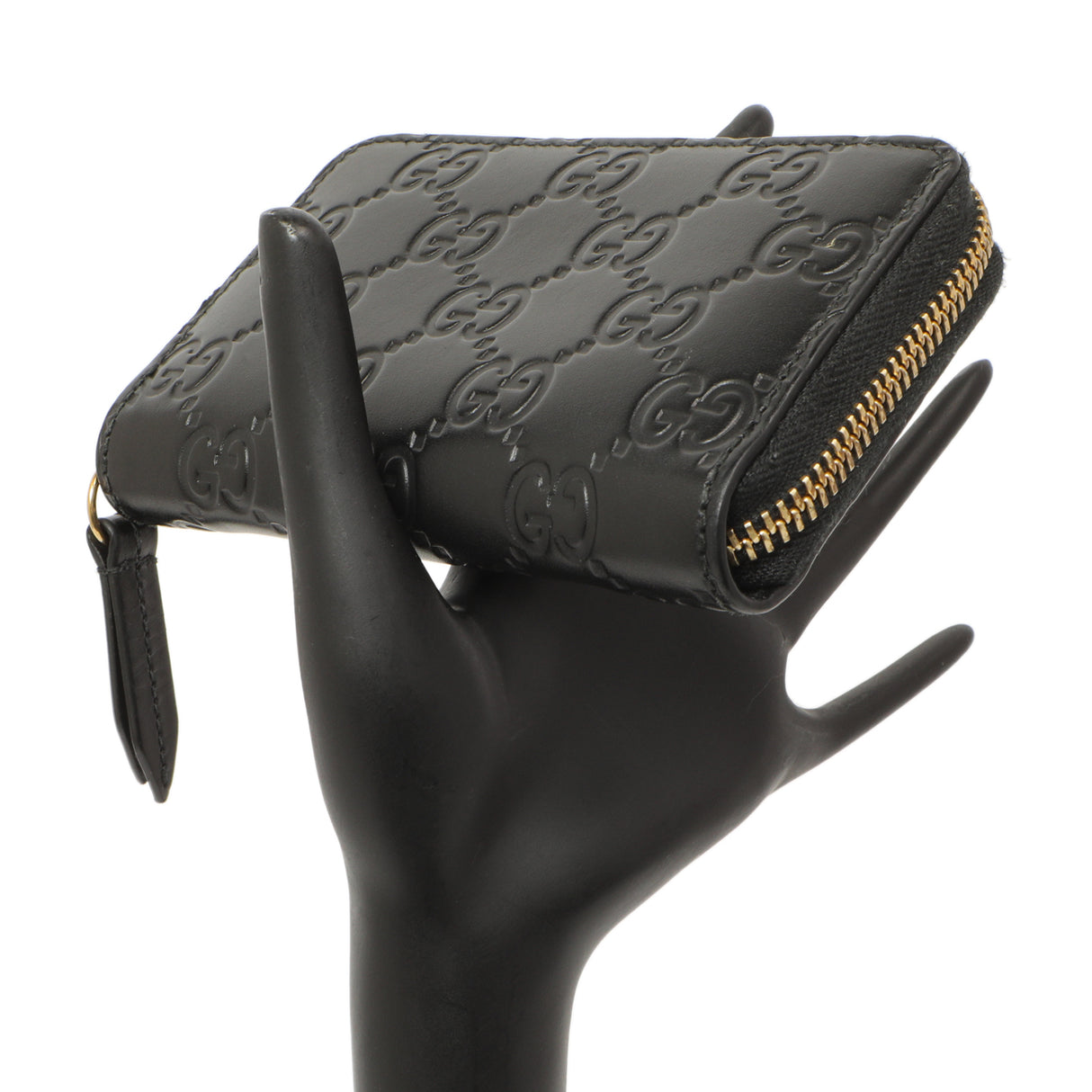 Gucci Black Guccissima Zip Around Card Case Accessories Gucci