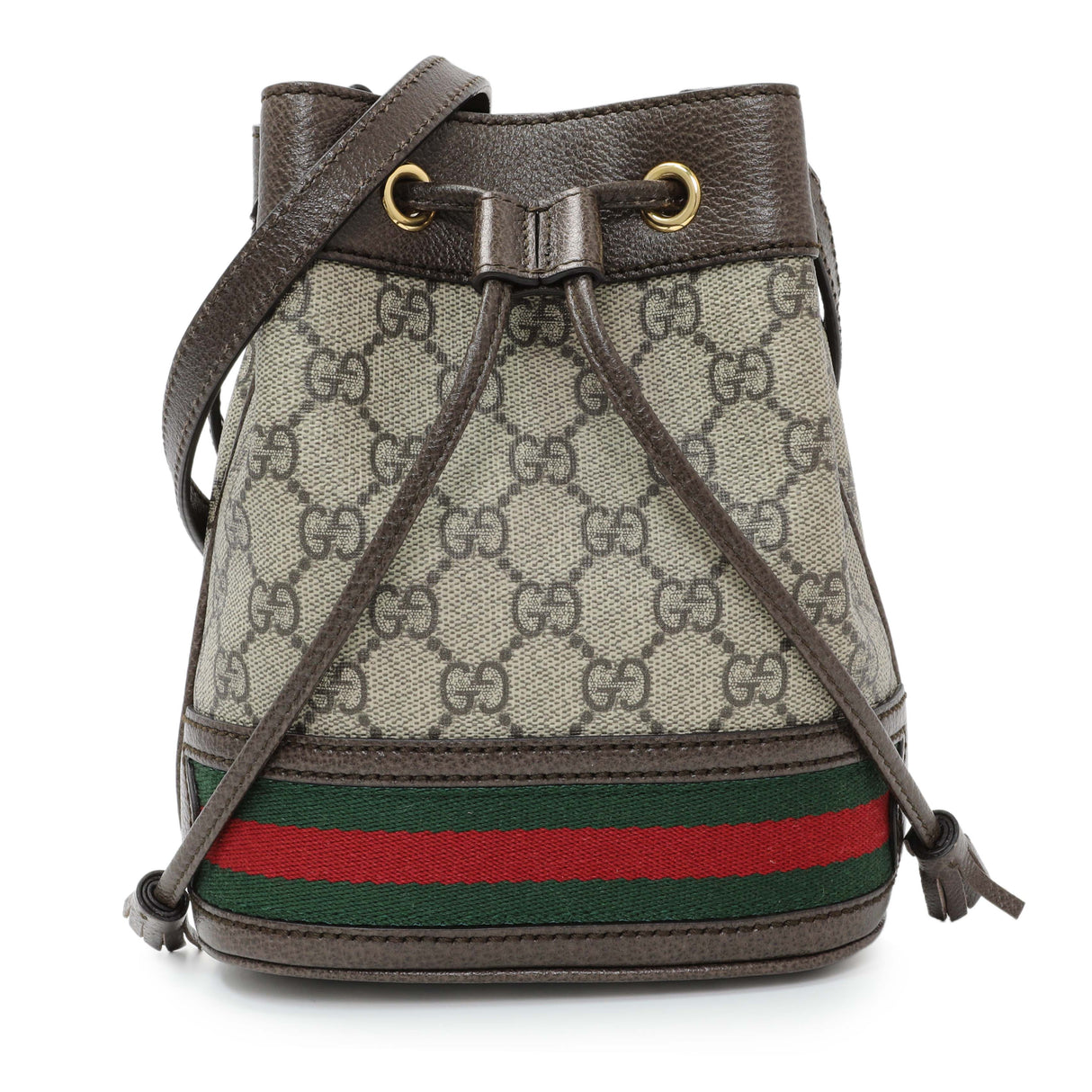 Gucci GG Supreme Monogram Web Mini Ophidia Bucket Bag Handbags Gucci