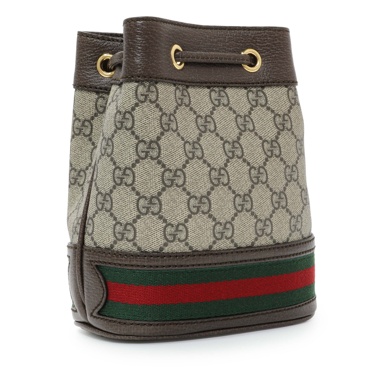 Gucci GG Supreme Monogram Web Mini Ophidia Bucket Bag Handbags Gucci