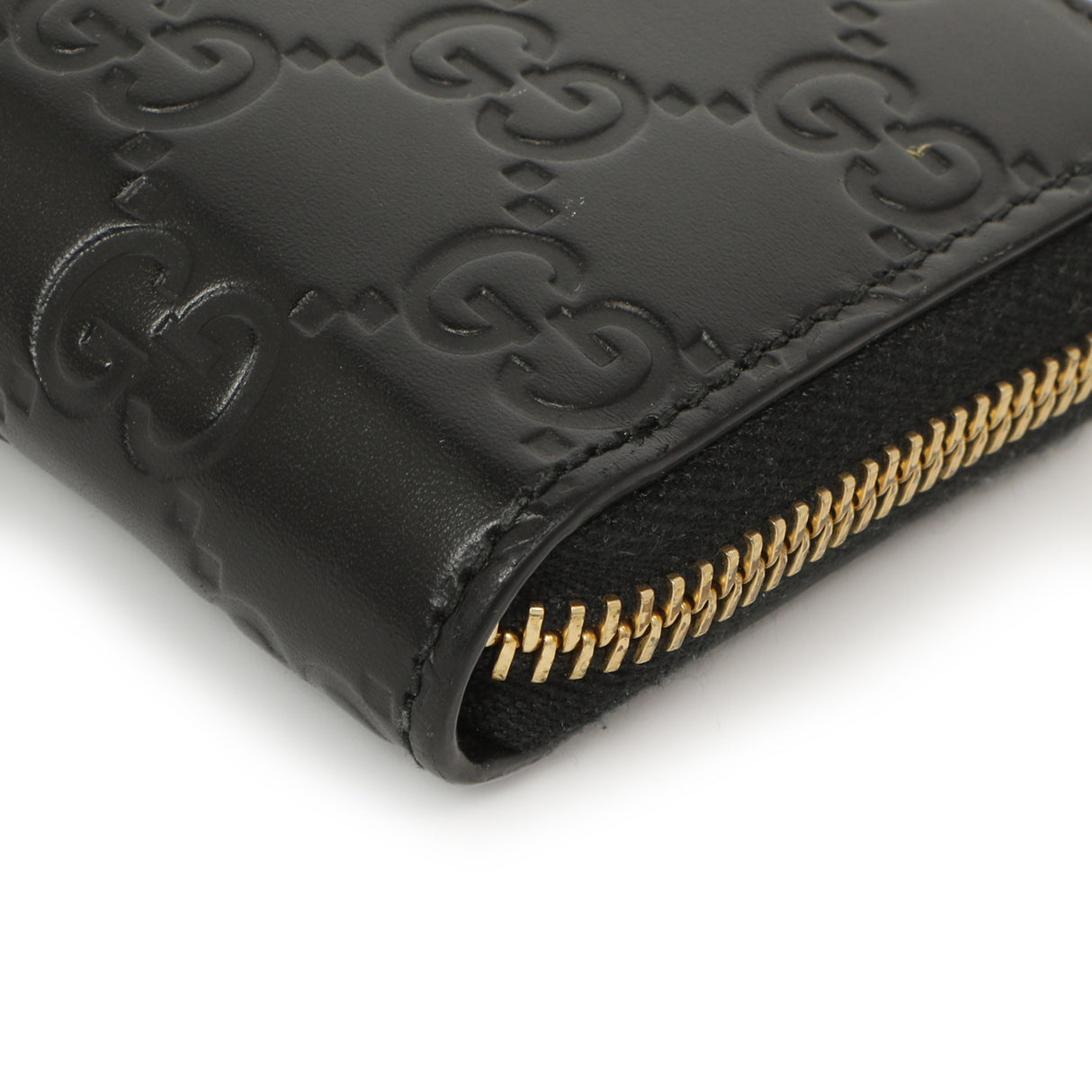 Gucci Black Guccissima Zip Around Card Case Accessories Gucci